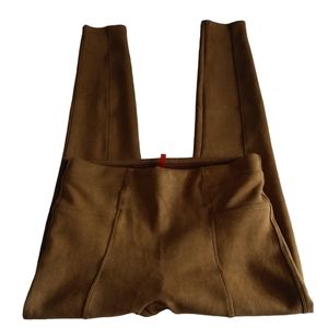Spanx Large Rich Caramel Faux Suede Leggings